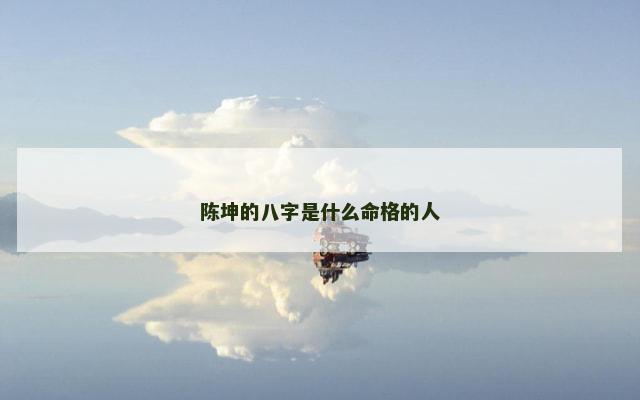 陈坤的八字是什么命格的人