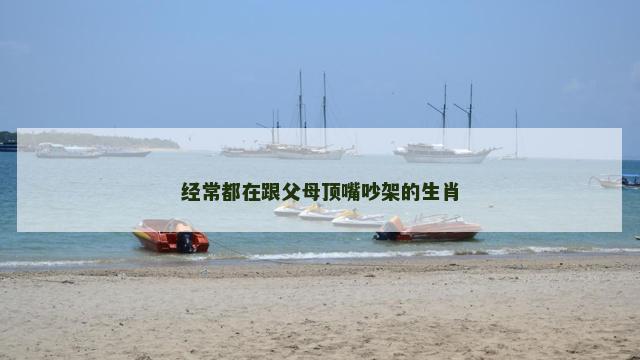 经常都在跟父母顶嘴吵架的生肖