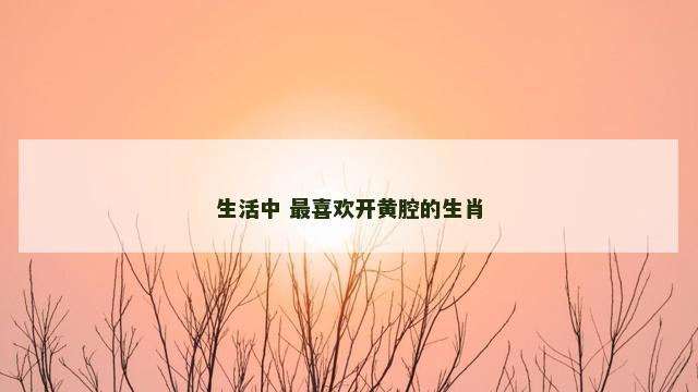 生活中 最喜欢开黄腔的生肖