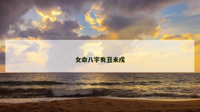 女命八字有丑未戌