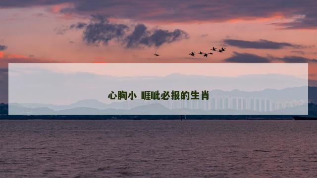 心胸小 睚眦必报的生肖