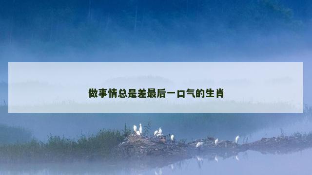 做事情总是差最后一口气的生肖