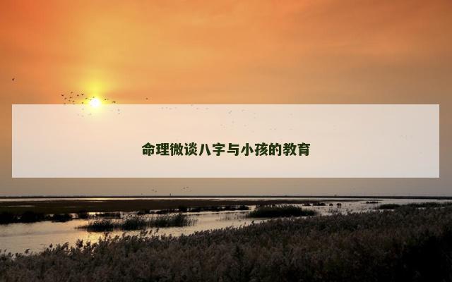 命理微谈八字与小孩的教育