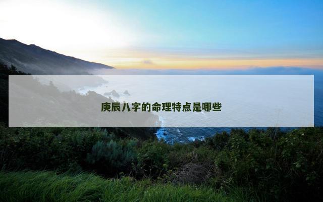 庚辰八字的命理特点是哪些