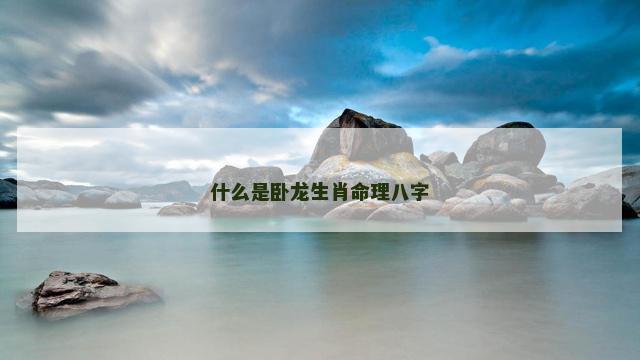 什么是卧龙生肖命理八字