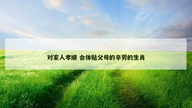 对家人孝顺 会体贴父母的辛劳的生肖