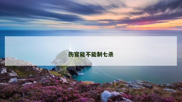 伤官能不能制七杀