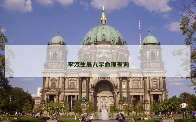 李淳生辰八字命理查询