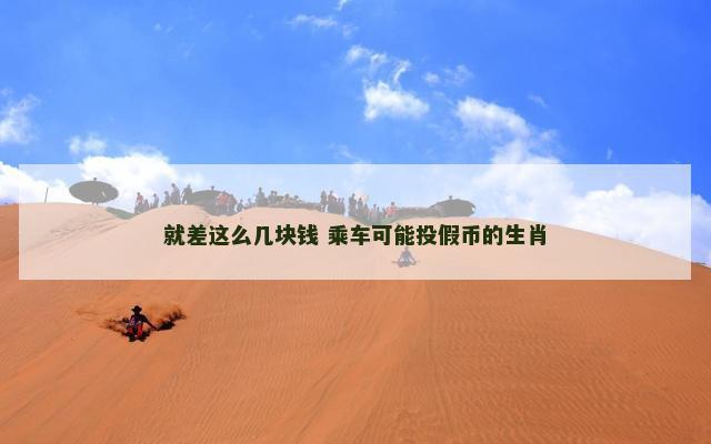 就差这么几块钱 乘车可能投假币的生肖
