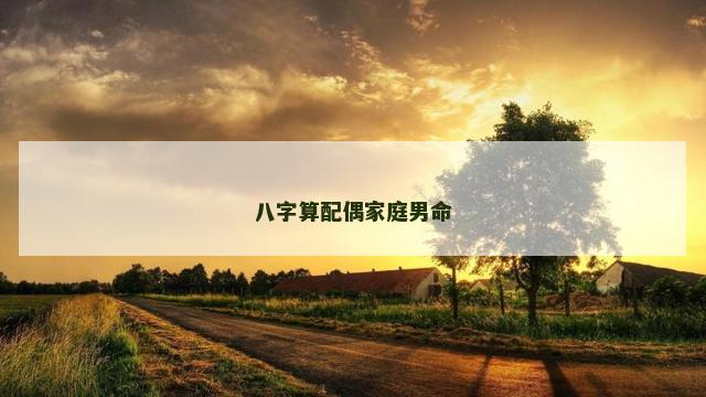 八字算配偶家庭男命