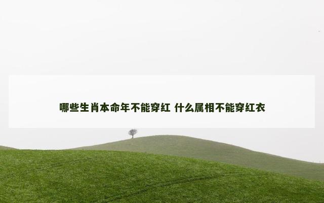 哪些生肖本命年不能穿红 什么属相不能穿红衣