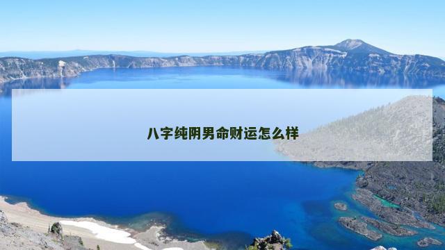 八字纯阴男命财运怎么样