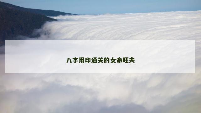 八字用印通关的女命旺夫