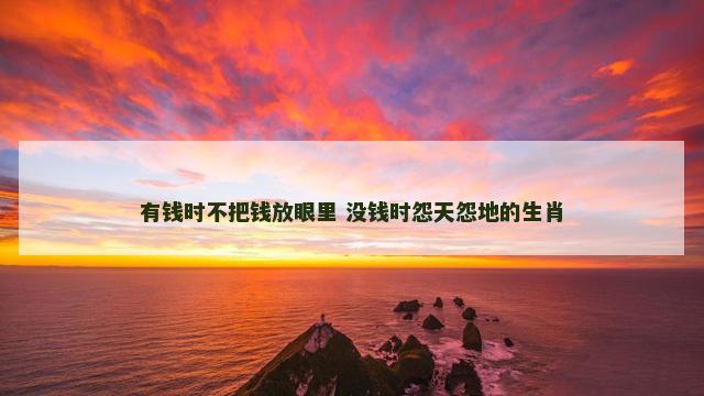 有钱时不把钱放眼里 没钱时怨天怨地的生肖