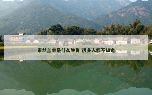 素丝羔羊是什么生肖 很多人都不知道
