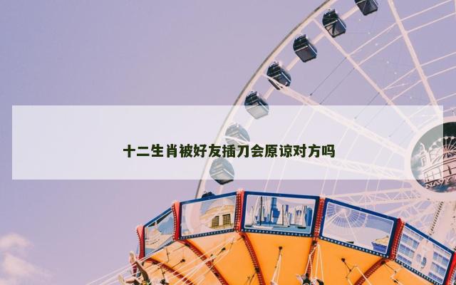 十二生肖被好友插刀会原谅对方吗