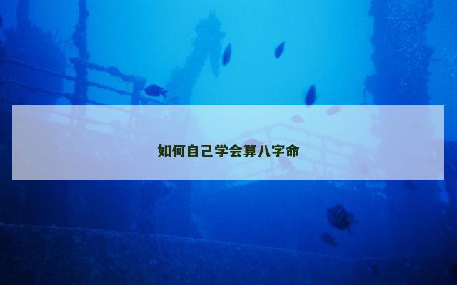 如何自己学会算八字命