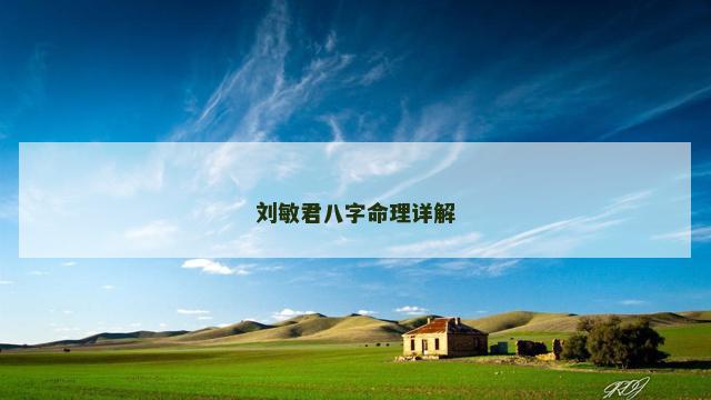 刘敏君八字命理详解