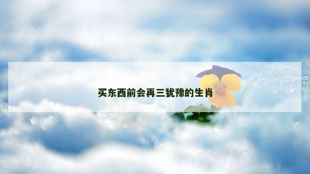 买东西前会再三犹豫的生肖