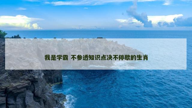 我是学霸 不参透知识点决不停歇的生肖