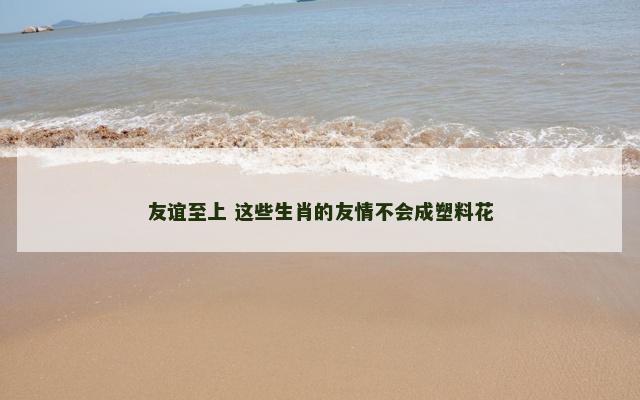 友谊至上 这些生肖的友情不会成塑料花