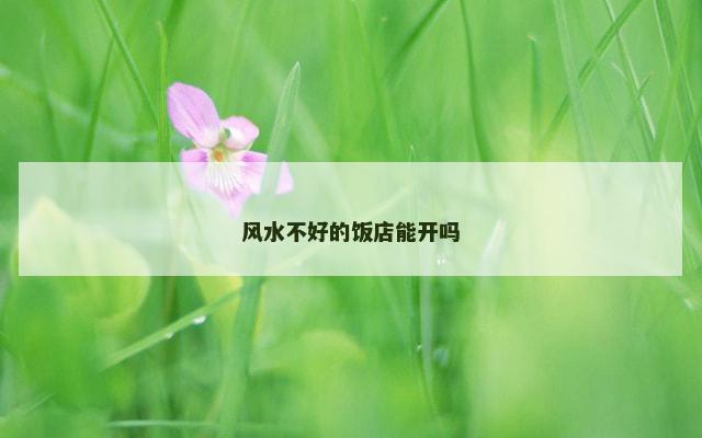 风水不好的饭店能开吗