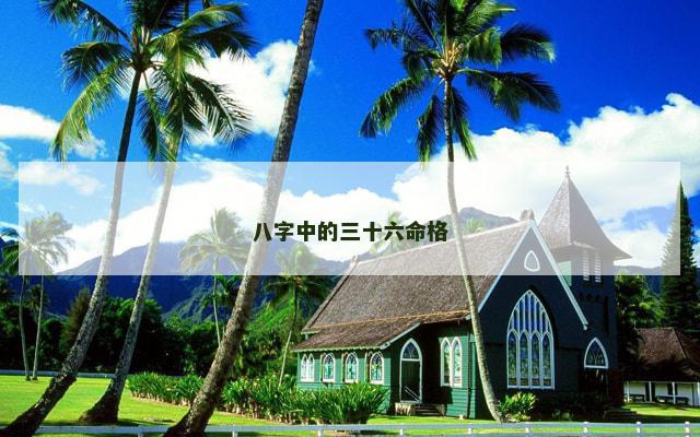 八字中的三十六命格