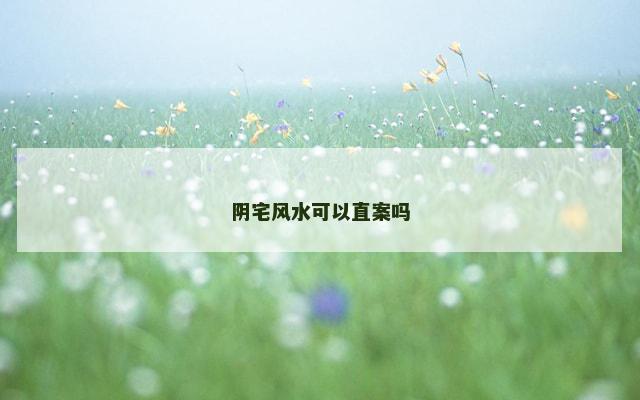 阴宅风水可以直案吗