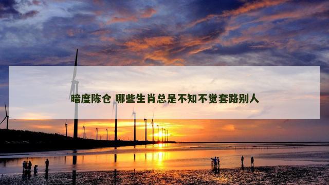 暗度陈仓 哪些生肖总是不知不觉套路别人