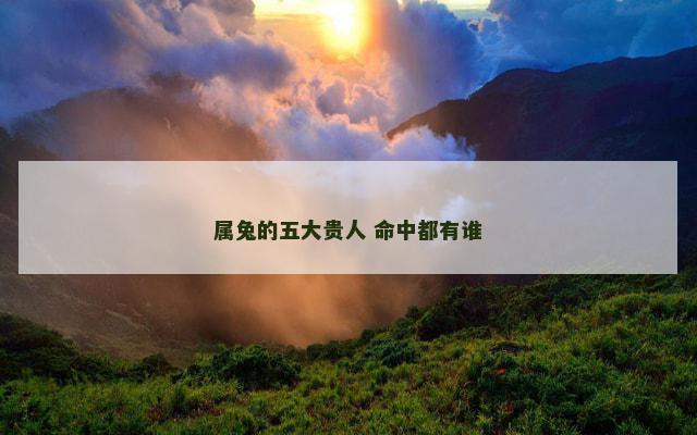 属兔的五大贵人 命中都有谁