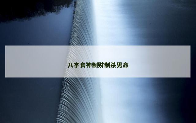 八字食神制财制杀男命