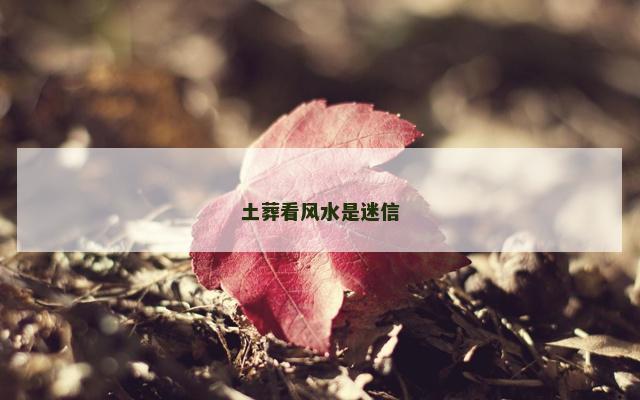 土葬看风水是迷信