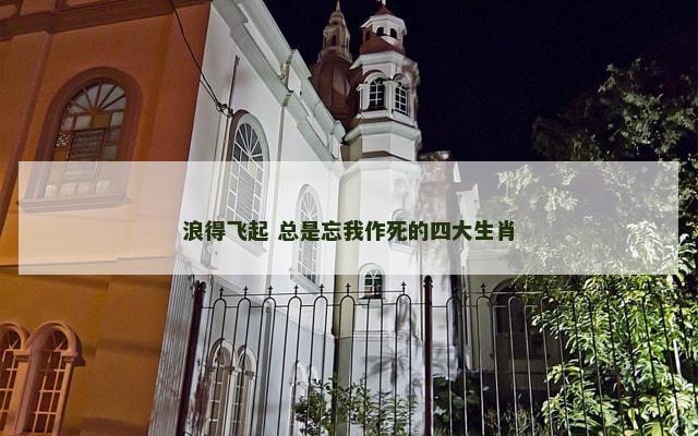 浪得飞起 总是忘我作死的四大生肖