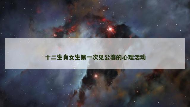 十二生肖女生第一次见公婆的心理活动