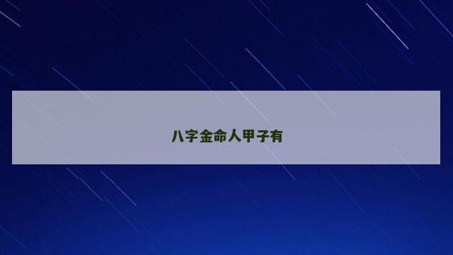 八字金命人甲子有