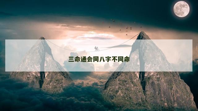 三命通会同八字不同命
