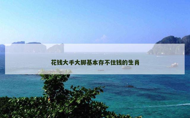花钱大手大脚基本存不住钱的生肖