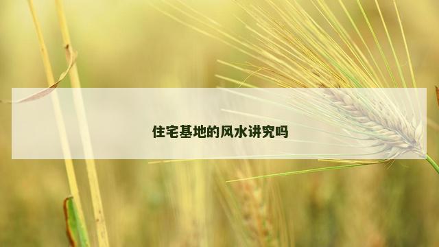 住宅基地的风水讲究吗