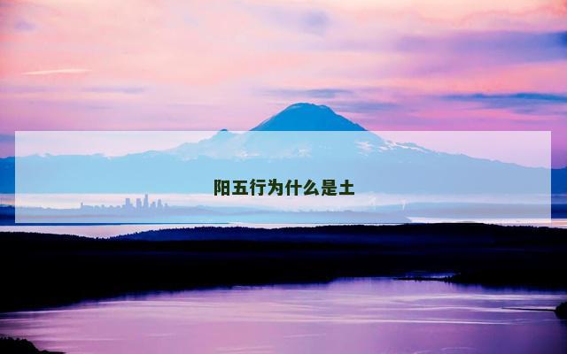 阳五行为什么是土
