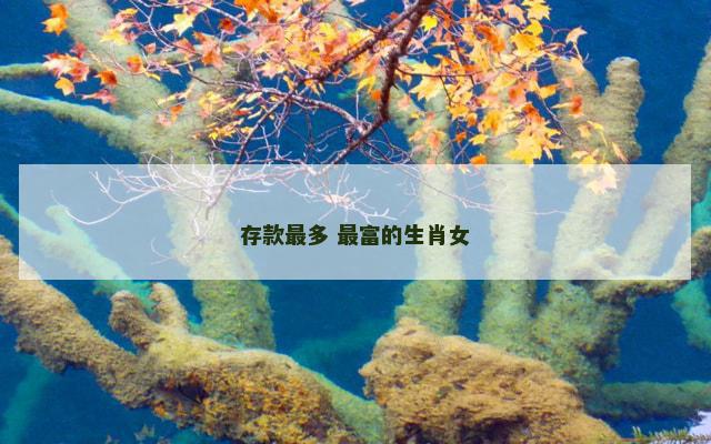 存款最多 最富的生肖女