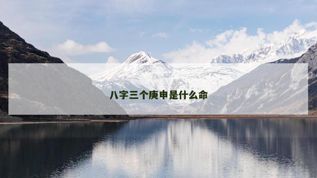八字三个庚申是什么命