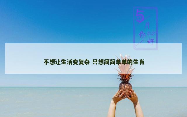 不想让生活变复杂 只想简简单单的生肖