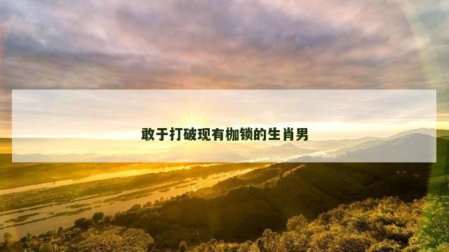 敢于打破现有枷锁的生肖男
