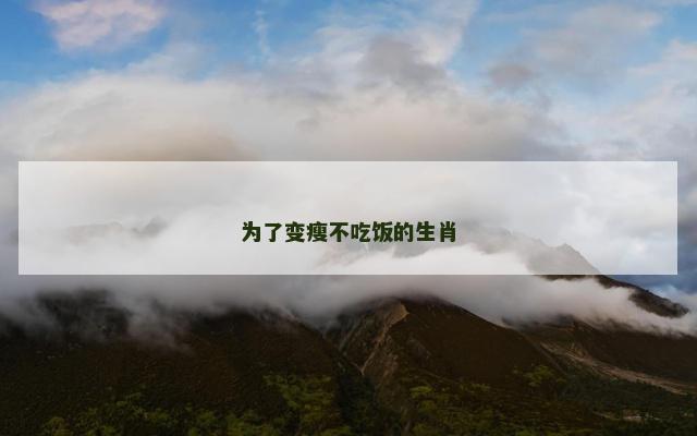 为了变瘦不吃饭的生肖