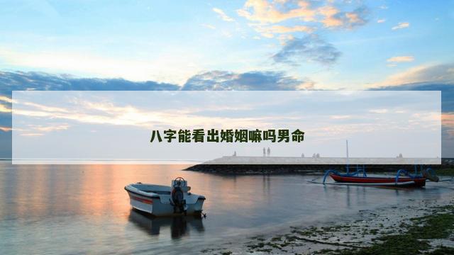 八字能看出婚姻嘛吗男命