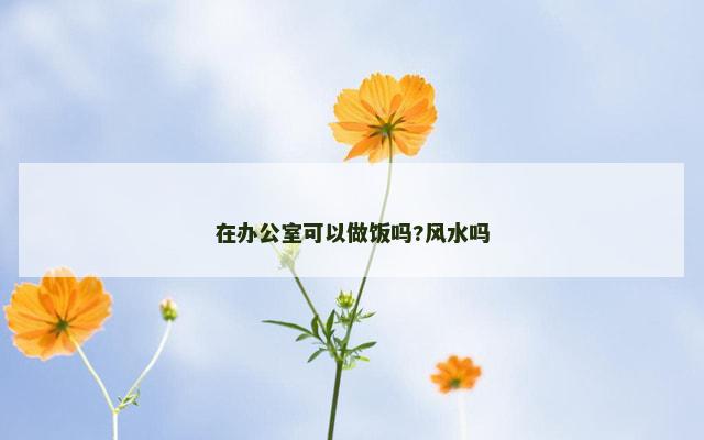在办公室可以做饭吗?风水吗