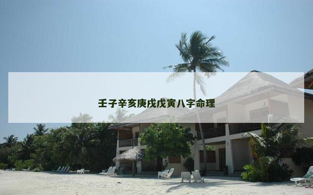 壬子辛亥庚戌戊寅八字命理
