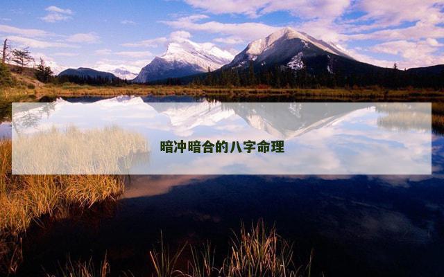 暗冲暗合的八字命理