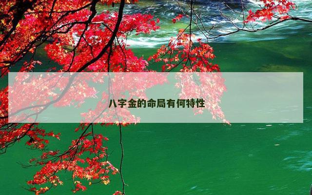 八字金的命局有何特性