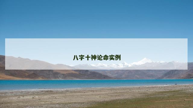 八字十神论命实例